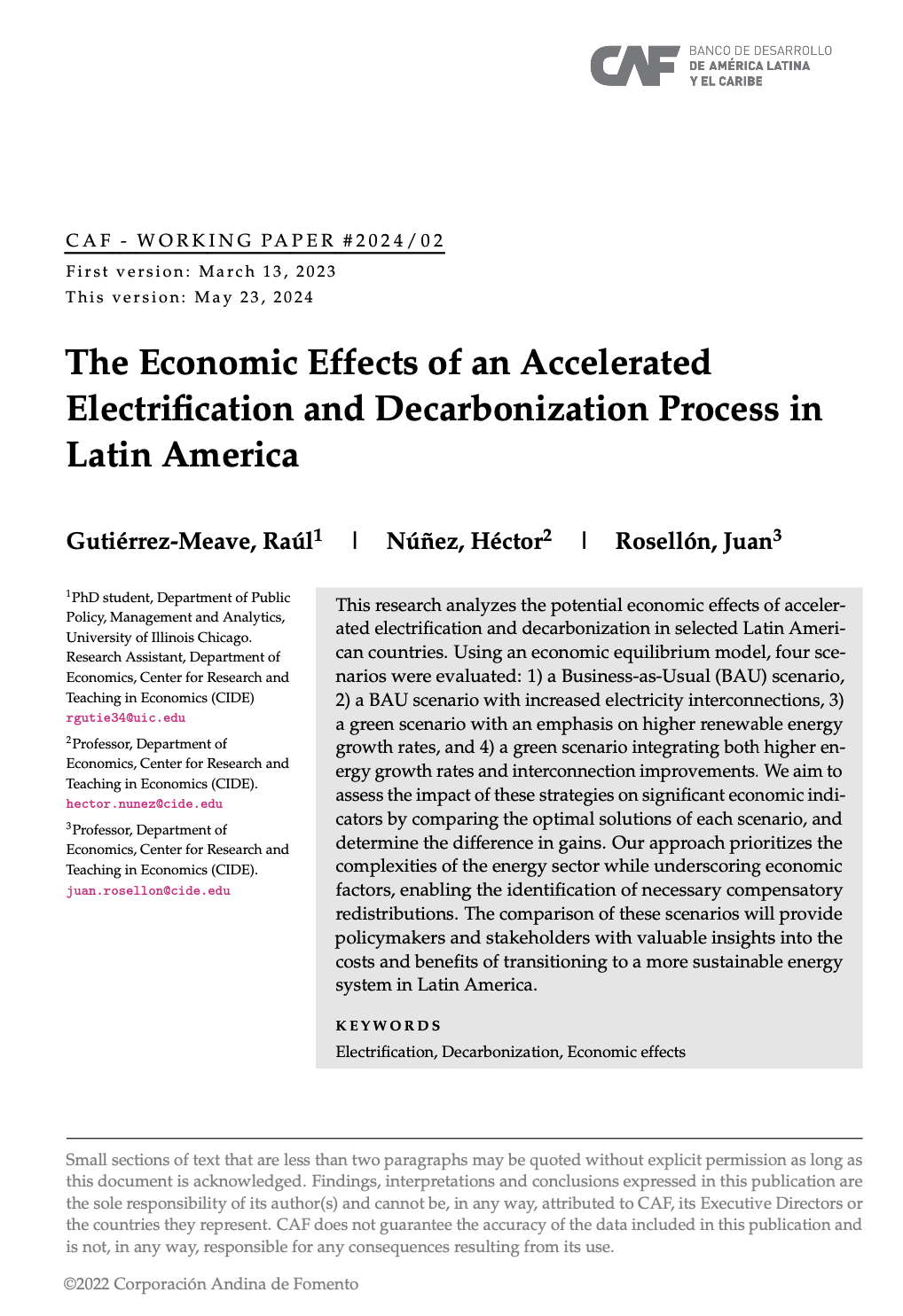 The Economic Effects of an Accelerated Electrification and Decarbonization Process in Latin America