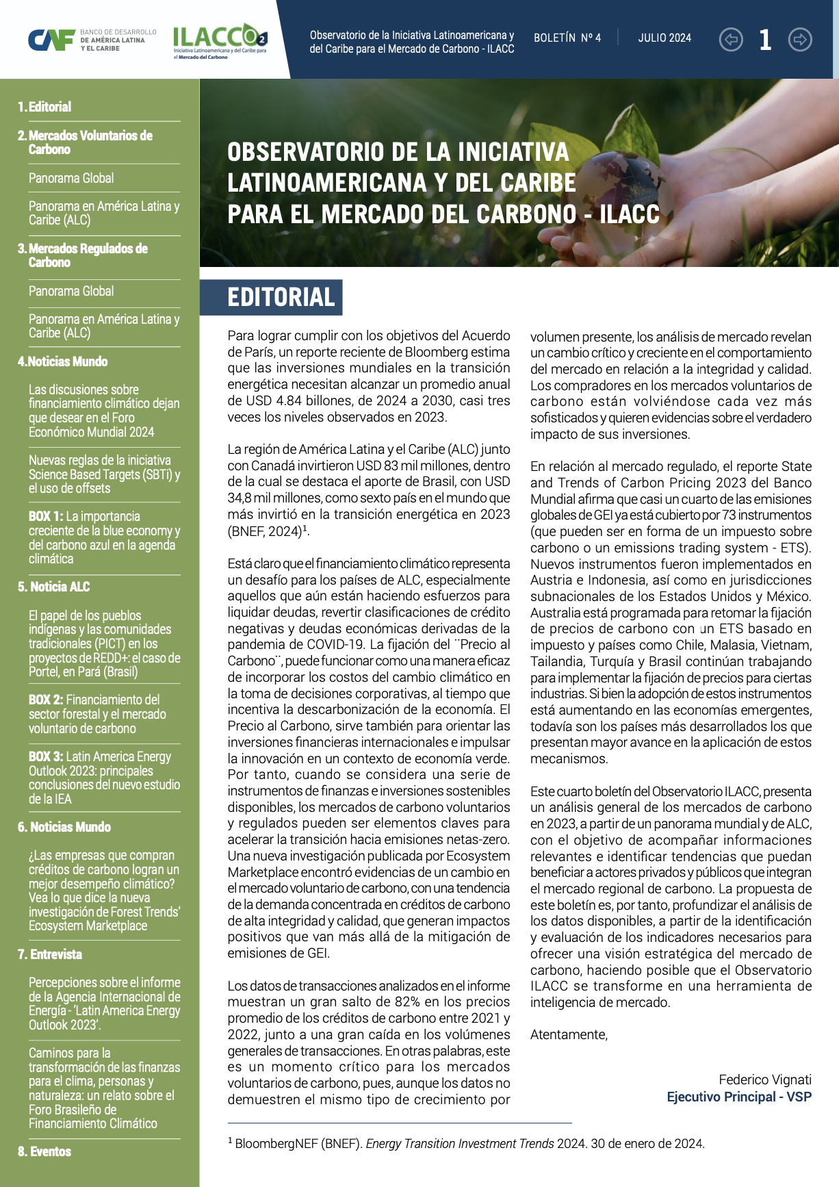 Boletín N° 4 - Observatorio de la iniciativa latinoamericana y del Caribe para el mercado del carbono - ILACC